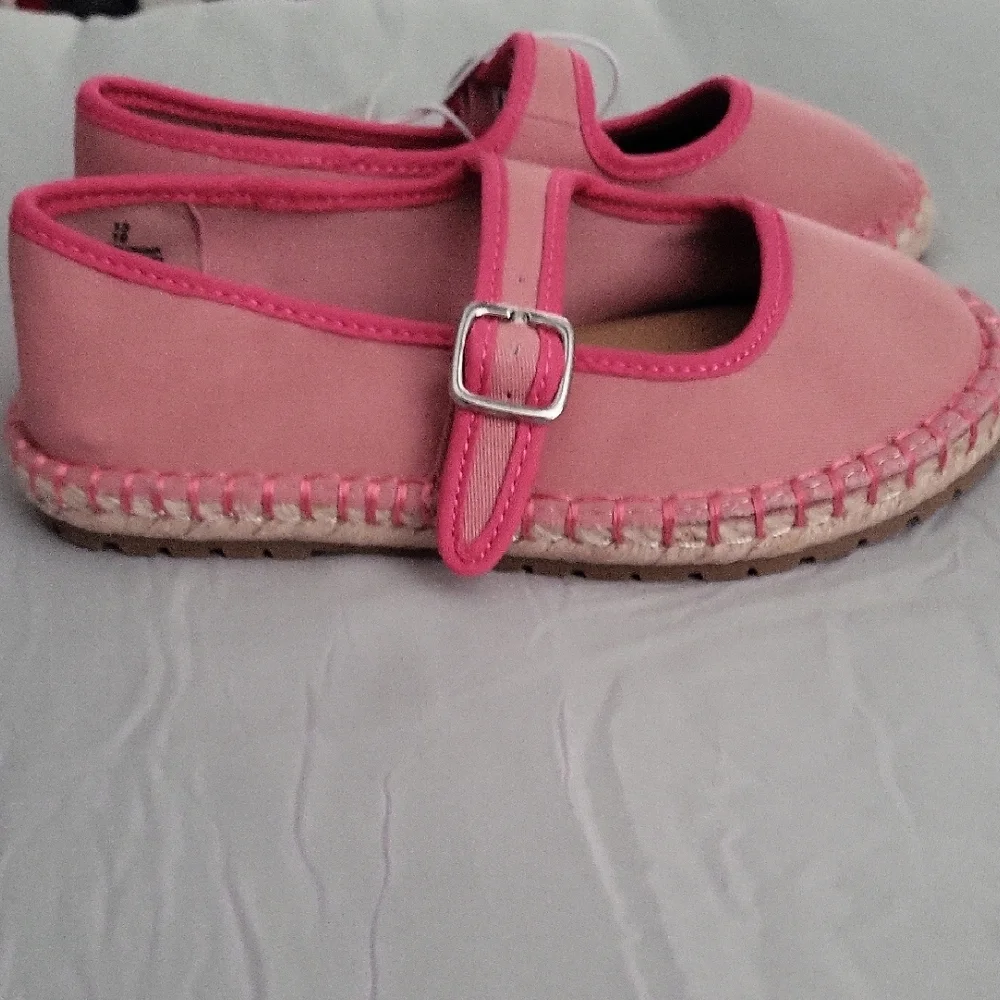 Old Navy Pink Mary Jane Canvas Flats with Buckle